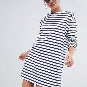 ASOS DESIGN Sweat Dress Striped Long Sleeves US 6